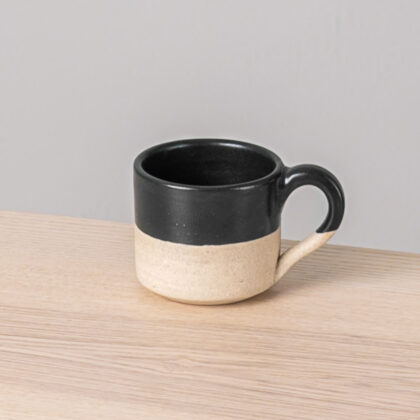 Taza Recta 10oz-Negro Mate mitad Pasta Natural